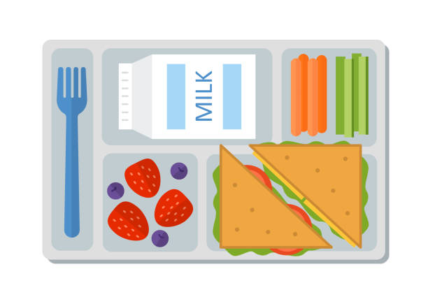  clip art of a tray with various foods on it