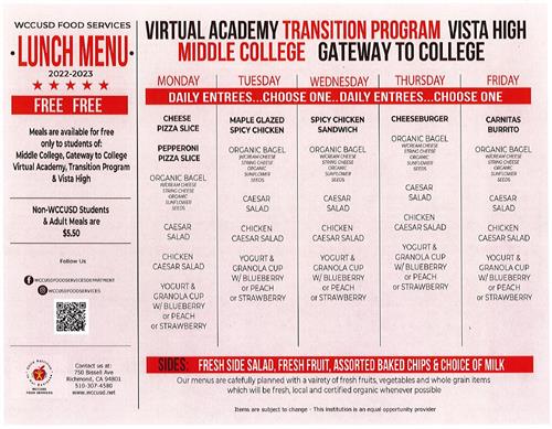 22-23 lunch menu